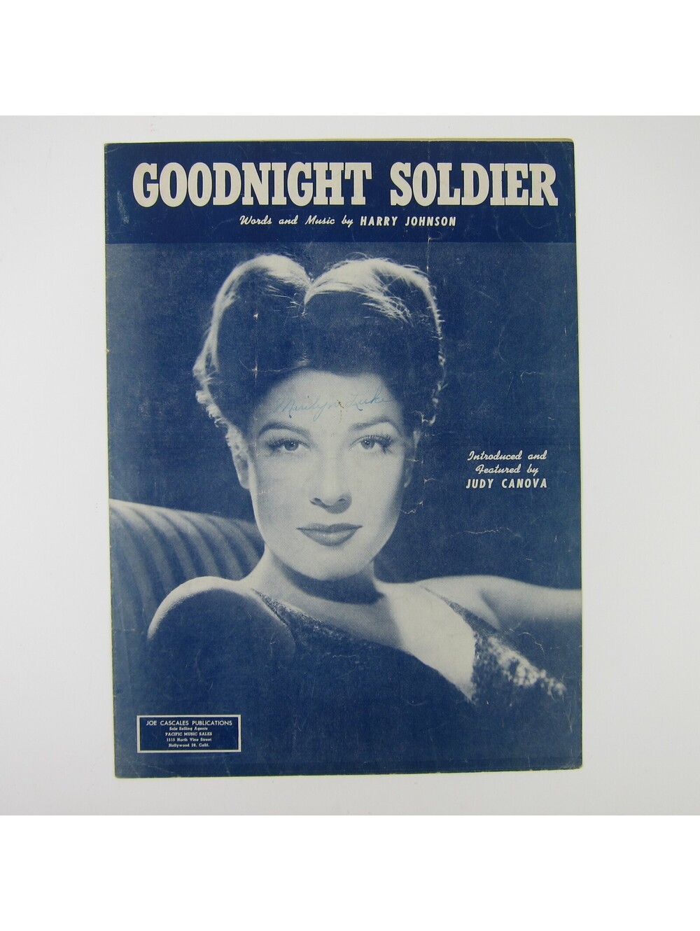 Sheet Music Goodnight Soldier Harry Johnson Judy Canova WWII WW2 Vintage 1943